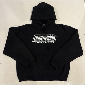 Lindenwood University Heavyweight Sweatshirt Hoodie Mens Size Large Black Track